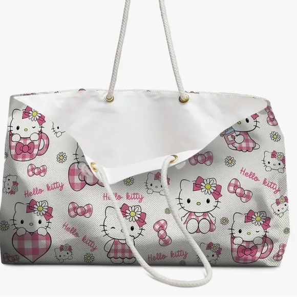 Hello Kitty Tote Bag and 40oz stainless steel Tumbler with handle and lid new - Picture 3 of 6